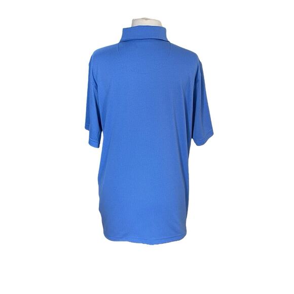 Bolle Polo Shirt Men’s Large Blue Geometric Brick Pattern Golf Performance Shirt - Picture 2 of 11